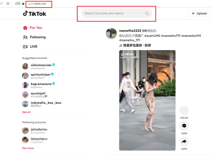 tiktok search