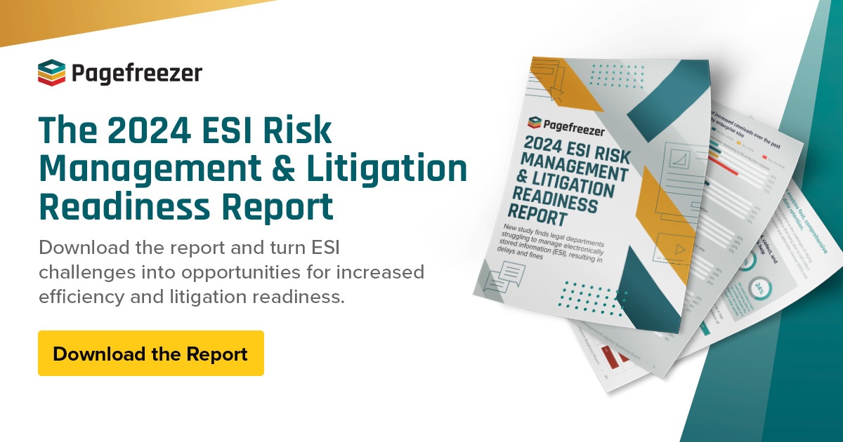 The 2024 ESI Risk Management & Litigation Readiness Report. Download the report and turn ESI challenges into opportunities for increased efficiency and litigation readiness. Download the Report